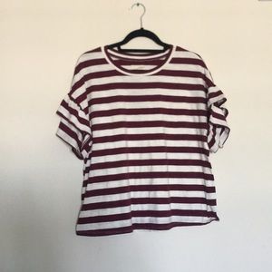 Stripped Burgundy Top